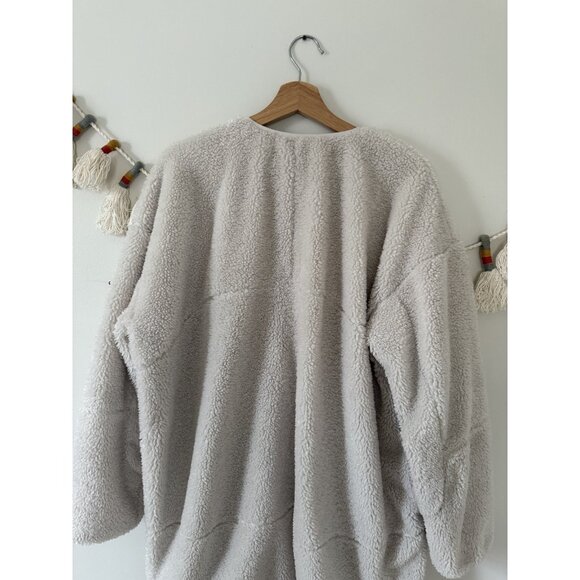 Lululemon Collarless Textured Fleece Full Zip White Opal Plush Cozy Outdoor 14 - Picture 11 of 12